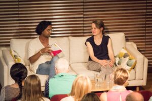 Mary-Anne Harrington and Guy Gunaratne at Writers' Day